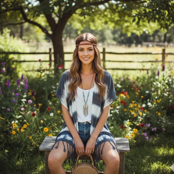 🌿Muche Et Muchette Women's Boho Fringe Coverup - Picture 12 of 14